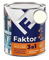 Грунт-эмаль FAKTOR на ржавчину 3 в 1 белая, банка 6 кг